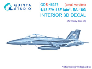 1/48 Quinta F/A-18F Late & EA-18G 3D-Printed Panel Only Set (for Hobby Boss kit) QDS 48373