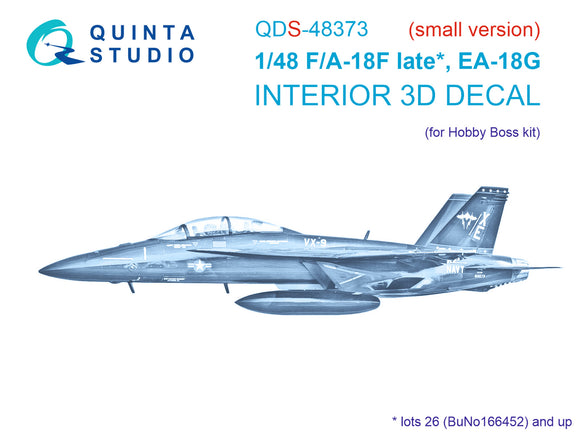 1/48 Quinta F/A-18F Late & EA-18G 3D-Printed Panel Only Set (for Hobby Boss kit) QDS 48373