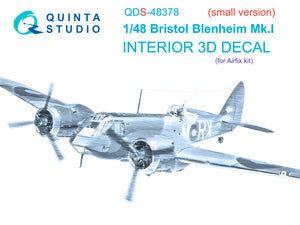 1/48 Quinta Studio Bristol Blenheim Mk.I 3D-Printed Panel Only Set (for Airfix kit) QDS 48378