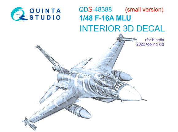 1/48 Quinta Studio F-16A MLU 3D-Printed Interior (for Kinetic kit) QDS 48388