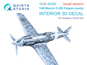 1/48 Quinta Studio Macchi C.202 Folgore Early 3D-Printed Panel Only Set (Hasegawa/Eduard) QDS 48389