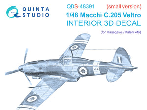 1/48 Quinta Studio Macchi C.205 Veltro Late 3D-Printed Panel Only Set (Hasegawa/Eduard) QDS 48391
