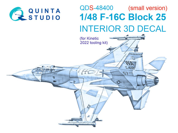 1/48 Quinta Studio F-16C Block 25 3D-Printed Panels Only (for Kinetic 2022 tool version) QDS 48400