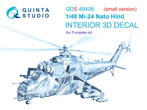 1/48 Quinta Studio Mi-24 NATO 3D-Printed Panel Only Set (for Trumpeter kit) QDS 48406