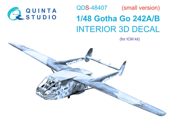 1/48 Quinta Studio Go 242A-B 3D-Printed Panels Only Kit (ICM) QDS 48407