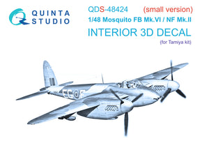 1/48 Quinta Studio DH Mosquito FB Mk.VI/NF Mk.II 3D-Printed Panels Only Kit (Tamiya) QDS 48424