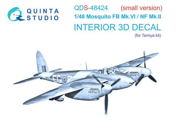 1/48 Quinta Studio DH Mosquito FB Mk.VI/NF Mk.II 3D-Printed Panels Only Kit (Tamiya) QDS 48424