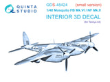 1/48 Quinta Studio DH Mosquito FB Mk.VI/NF Mk.II 3D-Printed Panels Only Kit (Tamiya) QDS 48424