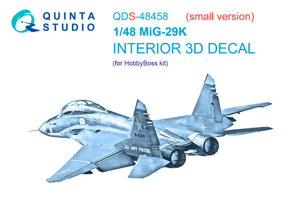 1/48 Quinta Studio MiG-29K panel only set 3D-Printed (for Hobby Boss kit) QDS 48458