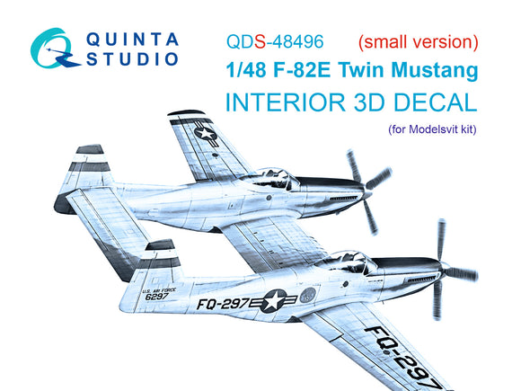 1/48 Quinta Studio F-82E Twin Mustang 3D-Printed Panel Only Set (for Modelsvit kit) QDS 48496