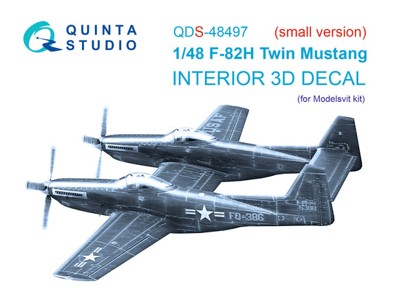 1/48 Quinta Studio F-82H Twin Mustang 3D-Printed Panel Only Set (for Modelsvit kit) QDS 48497