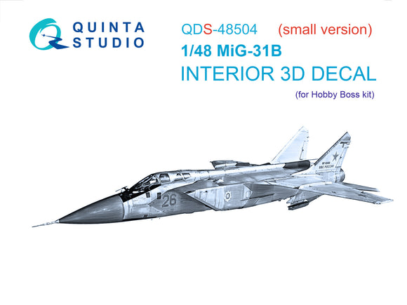 1/48 Quinta Studio MiG-31B 3D-Printed Panels Only (for Hobby Boss kit) QDS 48504