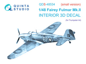 1/48 Quinta Studio Fairey Fulmar Mk.II 3D-Printed Panels Only Kit (Trumpeter) QDS 48534