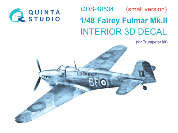 1/48 Quinta Studio Fairey Fulmar Mk.II 3D-Printed Panels Only Kit (Trumpeter) QDS 48534