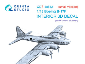 1/48 Quinta Studio B-17F 3D-Printed Panels Only (HK models, Eduard) QDS 48542