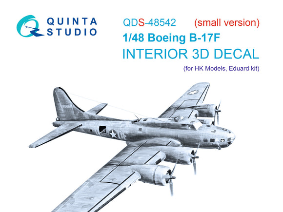 1/48 Quinta Studio B-17F 3D-Printed Panels Only (HK models, Eduard) QDS 48542