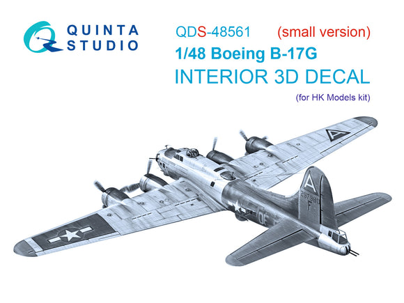 1/48 Quinta Studio B-17G 3D-Printed Panels Only (HK models, Eduard) QDS 48561