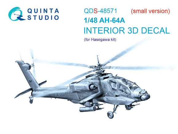 1/48 Quinta Studio AH-64A 3D-Printed Panel Only Set (Hasegawa) QDS 48571