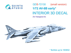 1/72 Quinta Studio AV-8B early 3D-Printed Panel Only set (for Hasegawa kit) QDS 72130