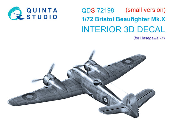 1/72 QUINTA STUDIO Bristol Beaufighter Mk.X 3D-Printed Panels Only (Hasegawa) QDS 72198