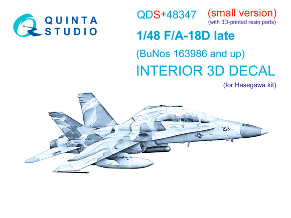 1/48 Quinta Studio FA-18D late 3D-Printed Panel Only Kit (for Hasegawa) (with 3D-printed resin parts) QDS+ 48347