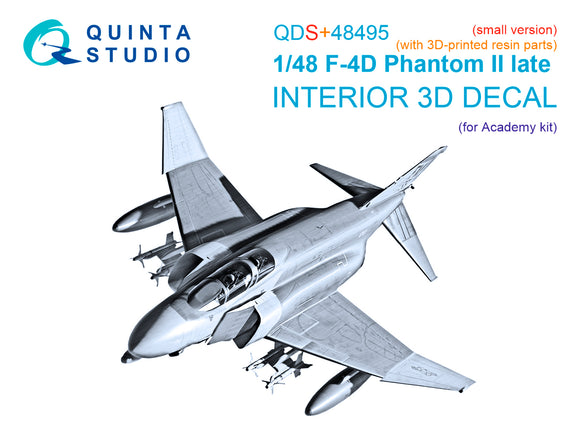 1/48 Quinta Studio F-4D Late Phantom II 3D-Printed Panels Only (for Academy kit) QDS+48495