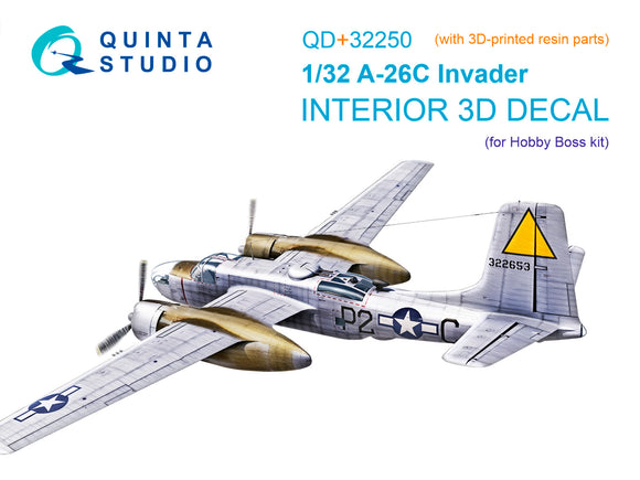 1/32 Quinta Studio A-26C Invader 3D-Printed Interior (Hobby Boss) (with 3D-printed resin parts) QD+32250