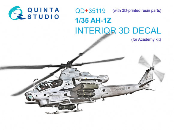 1/35 Quinta Studio AH-1Z 3D-Printed Interior (for Academy kit) (with 3D-printed resin parts) QD+35119