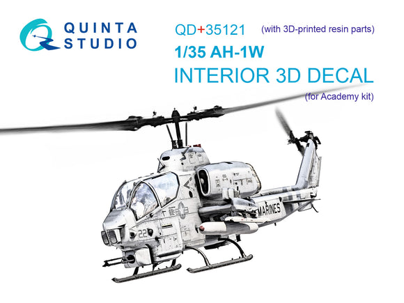 1/35 Quinta Studio AH-1W 3D-Printed Panel Only (for Academy kit) (with 3D-printed resin parts) QD+ 35121