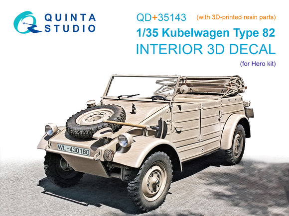 1/35 Quinta Studio Kubelwagen Type 82 3D-Printed Panels with Resin (Hero) QD+ 35143