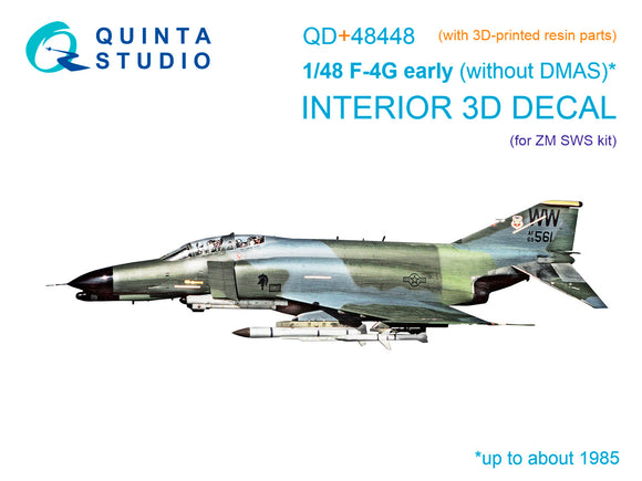 1/48 Quinta Studio F-4G early 3D-Printed Interior (Zoukei Mura SWS) (with 3D-printed resin parts) QD+48448