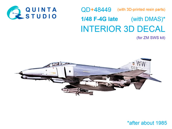 1/48 Quinta Studio F-4G Late 3D-Printed Interior (Zoukei Mura SWS) (with 3D-printed resin parts) QD+48449