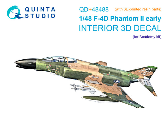 1/48 Quinta Studio F-4D Early Phantom II 3D-Printed Interior (for Academy kit) QD+48488