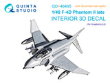 1/48 Quinta Studio F-4D Late Phantom II 3D-Printed Interior (for Academy kit) QD+48495