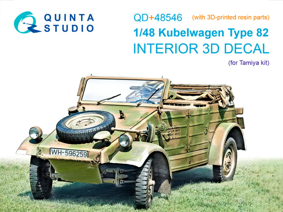 1/48 Quinta Studio Kubelwagen Type 82 3D-Printed Panels with Resin (Tamiya) QD+ 48546