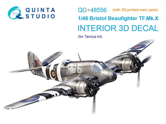 1/48 Quinta Studio Bristol Beaufighter TF.Mk.X 3D-Printed Full Interior (with 3D-printed resin parts) (Tamiya) QD+ 48556