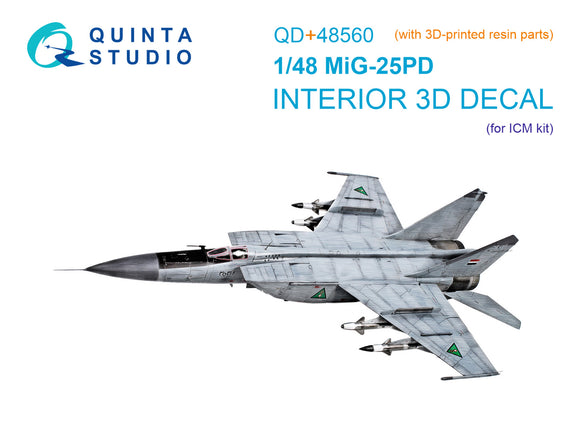 1/48 Quinta Studio MiG-25PD 3D-Printed Interior (with 3D-printed resin parts) (ICM kit) QD+ 48560