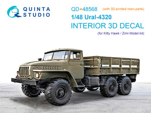 1/48 Quinta Studio URAL 4320 3D-Printed Interior (KittyHawk/Zimi model) (with 3D-printed resin parts) QD+48568