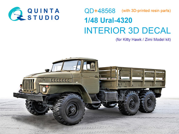 1/48 Quinta Studio URAL 4320 3D-Printed Interior (KittyHawk/Zimi model) (with 3D-printed resin parts) QD+48568
