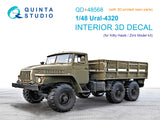 1/48 Quinta Studio URAL 4320 3D-Printed Interior (KittyHawk/Zimi model) (with 3D-printed resin parts) QD+48568