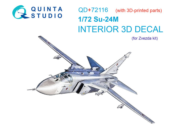 1/72 Quinta Studio Su-24m 3D-Printed Interior w/3D Resin parts (Zvezda) QD+ 72116