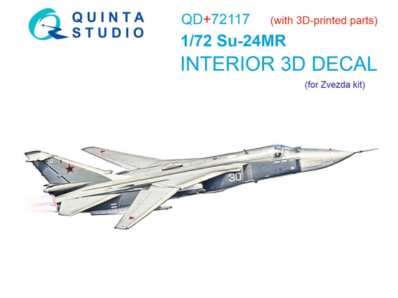 1/72 Quinta Studio Su-24MR 3D-Printed Interior w/3D Resin parts (Zvezda) QD+ 72117