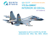 1/72 Quinta Studio Su-30MKK 3D-Printed Interior  (with 3D-printed resin part)(for Trumpeter kit) QD+72177