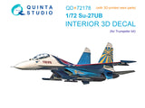 1/72 Quinta Studio Su-27UB 3D-Printed Interior (with 3D-printed resin part) (for Trumpeter kit) QD+72178