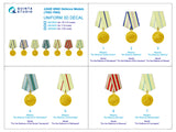 1/35 Quinta Studio Uniform Decals USSR WWII Defence Medals (1942-1944) QM35003