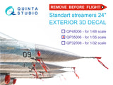 1/35 Quinta "Remove Before Flight" standard external streamer 24", 20 Pcs QP35006