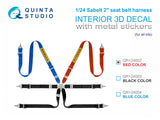 1/24 Quinta Studio Sabelt 2inch seat belt harness, red (With metal buckles) (all kits) QR+24002