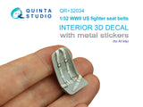 1/32 Quinta Studio WWII US fighter seat belts (with metal buckles) (All kits) QR+32034