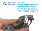 1/32 Quinta Studio British Fighter Seatbelts, pre-war/early WWII (with metal buckles) (All kits) QR+32045