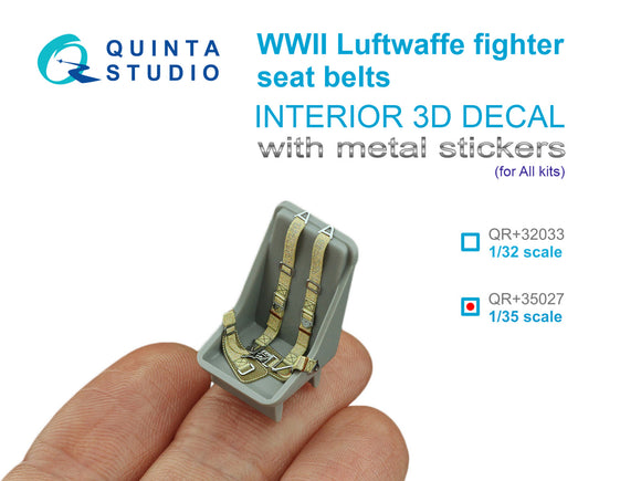 1/35 Quinta Studio WWII Luftwaffe fighter seatbelts (with metal buckles) (All kits) QR+35027